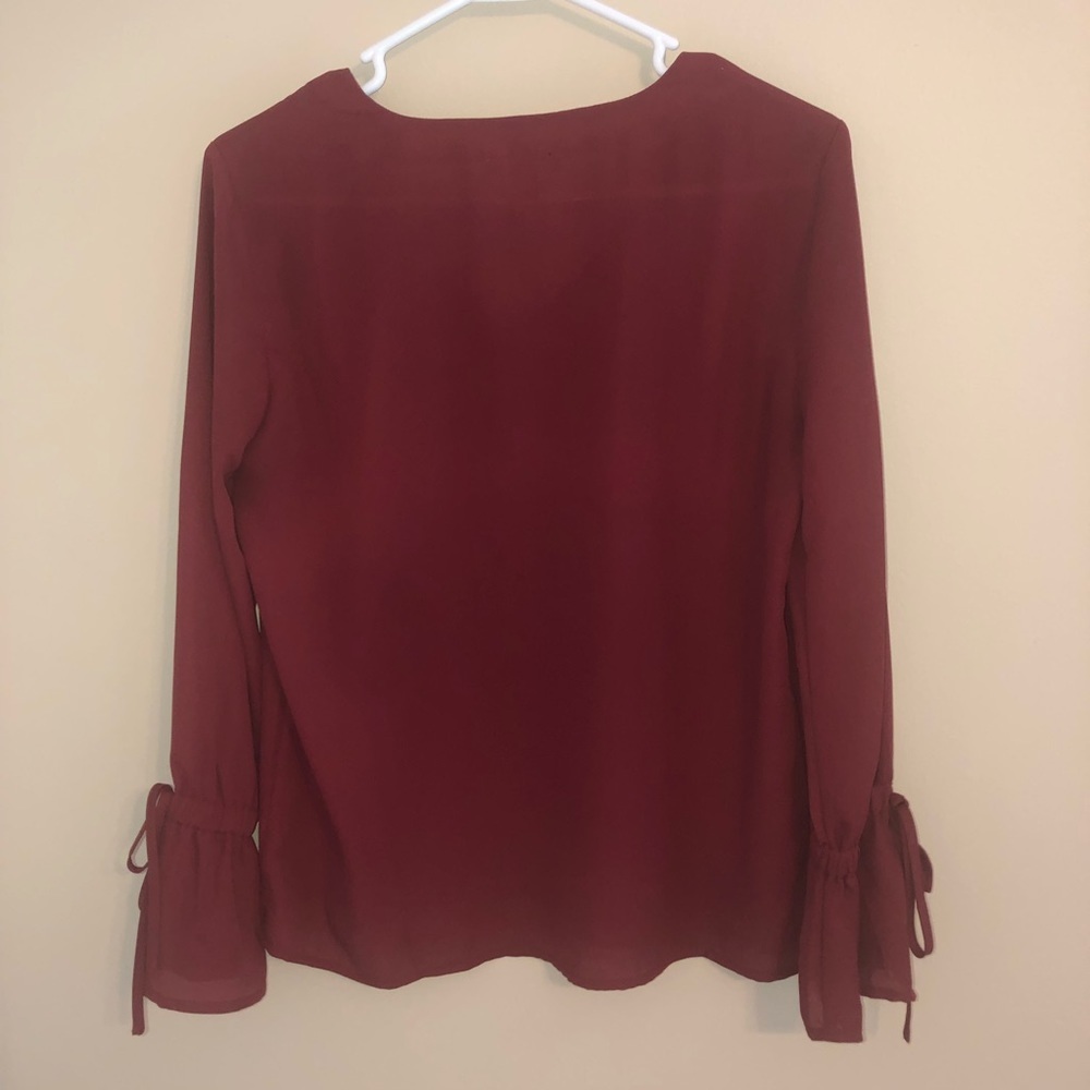 J Crew Factory Bow Sleeve Blouse - Picture 6 of 8